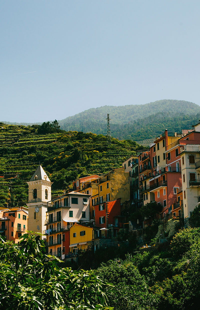 Pastel coloured houses in Liguria